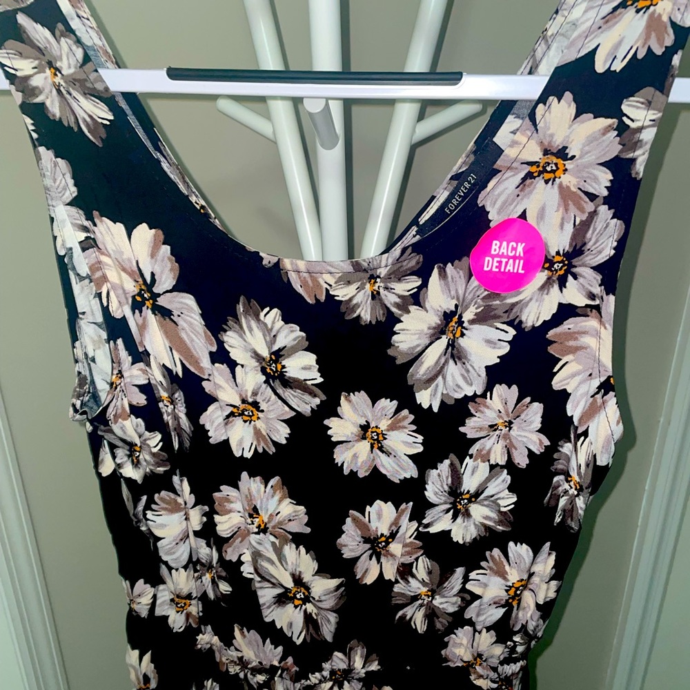 Black dress white flowers!